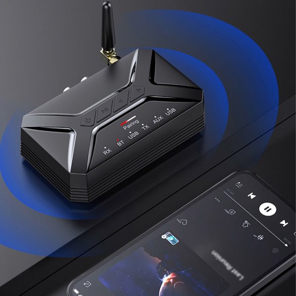 OUSITAID Bluetooth 5.0 Receiver 2 in 1 Wireless Bluetooth TransmitterReceiver Audio Adapter with 3.5mm AUX/RCA/USB Port for TV PC He