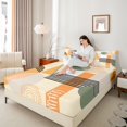 thumbnail image 4 of Homewish Minimalist Geometric 4pcs Bed Sheets for Teens Boys Girls,Abstract Stripes King Sheets,Vintage Aesthetic Super Cozy Sheet Set,Lightweight Room Decor, 4 of 7
