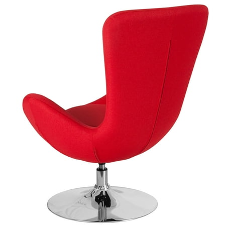 Flash Furniture - Egg Series Side Reception Chair with Bowed Seat - Red Fabric
