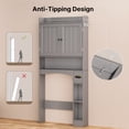 thumbnail image 3 of Noelse  Over the Toilet Storage Cabinet, Over Toilet Bathroom Organizer with 2 Doors, Adjustable Shelves, Toilet Paper Holder, 2 Side Hooks, Space-Saver for Bathroom, Laundry, Gray, 3 of 9