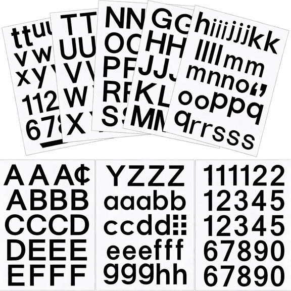 CCOCC 8 Sheets Vinyl Letter Stickers 1 Inch Black Self Adhesive Mailbox Numbers Alphabet Stickers Stick on Waterproof Numbers for Scrapbook Bulletin Board Window Door Address Business