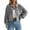Gray, variant on TKLPEHG Women's Cargo Jacket Fall Fashion Cropped Coats Long Sleeve Button Spring Coat for Women (Gray,M)