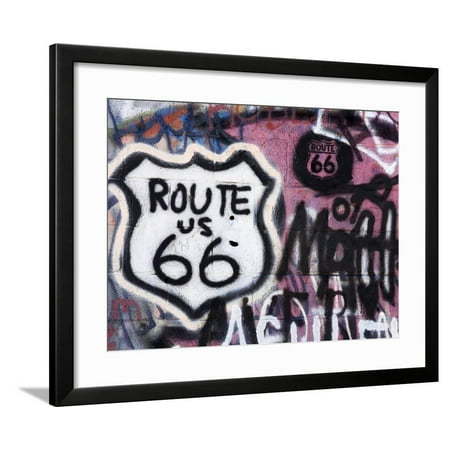 Graffiti Covered Gas Station, Route 66, Amboy, California, United States of America, North America Framed Print Wall Art By Richard