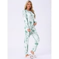 thumbnail image 2 of DARING DIVA Women's 2 Pcs Pajama Sets Kint Sweatshirt Sleepwear Green Tie dye M, 2 of 3