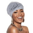 thumbnail image 2 of Weikingp Clearance! Headbands for Women, Flower Head Hat Cap Ethnic Floral Hair Cover Wrap Turban Headwear Turban Cap Pleated Hat, Bandanas for Women, Bandanas for Men Grey, 2 of 4