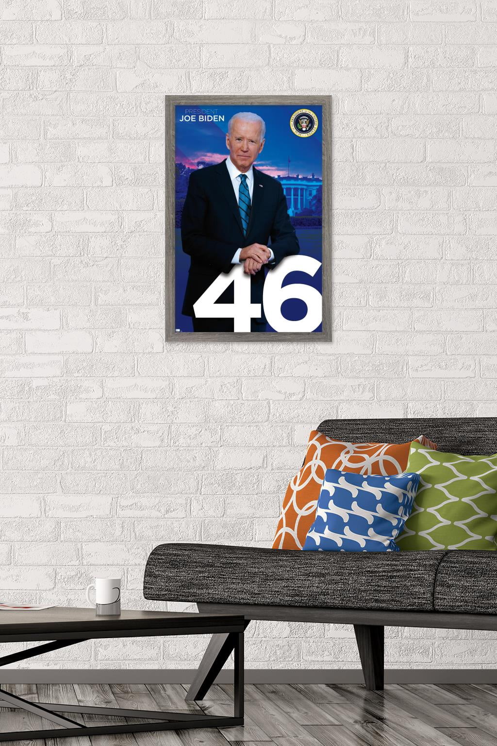 Trends International Joe Biden - President Wall Poster 16.5" x 24.25" x .75" Barnwood Framed Version
