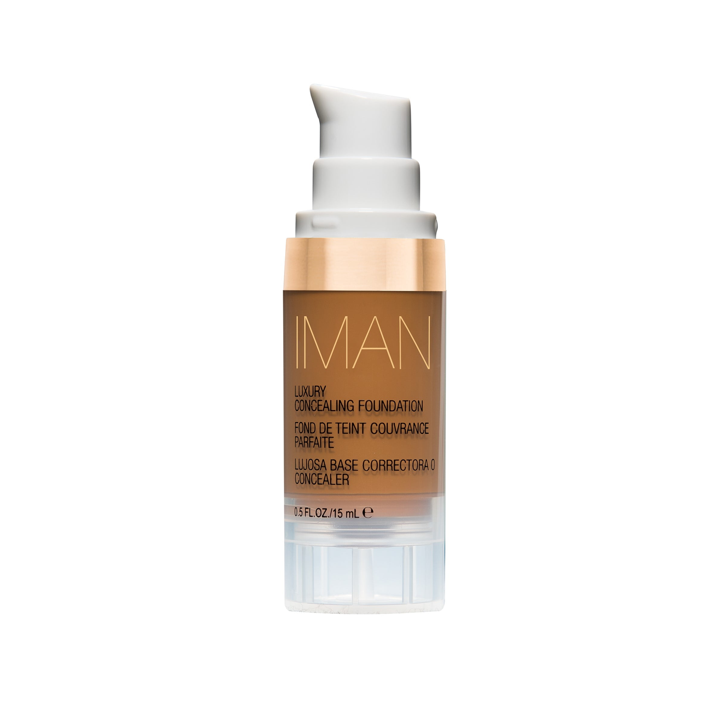 IMAN Cosmetics Luxury Concealing Foundation, Deep Skin, Earth 2, 0.5 fl oz
