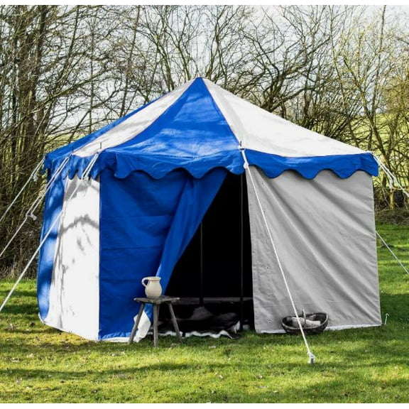 WEEKEND SALE Camping Tent Medieval Knight Harold square Blue- White Water proof Tent 3x3 M