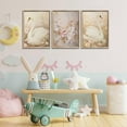 thumbnail image 3 of Nursery Swan Canvas Wall Hieng Pink Swan Flowers Posters Prints Girl Kid Animal Wall Decor Pictures For Living Room Bedroom Girls Room Decoration, 3 of 6