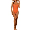 thumbnail image 2 of INSPIRE CHIC Women One Piece Lace Up Swimsuit, Tie Cross Back Tummy Control Backless Swimwear, 2 of 5