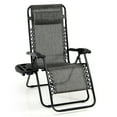 thumbnail image 2 of Spaco Outdoor Folding Zero Gravity Reclining Lounge Chair with Utility Tray-Gray, Zero Gravity Recliner Portable Outdoor Reclining Chair for Patio Beach Deck Garden Pool Black, 2 of 9