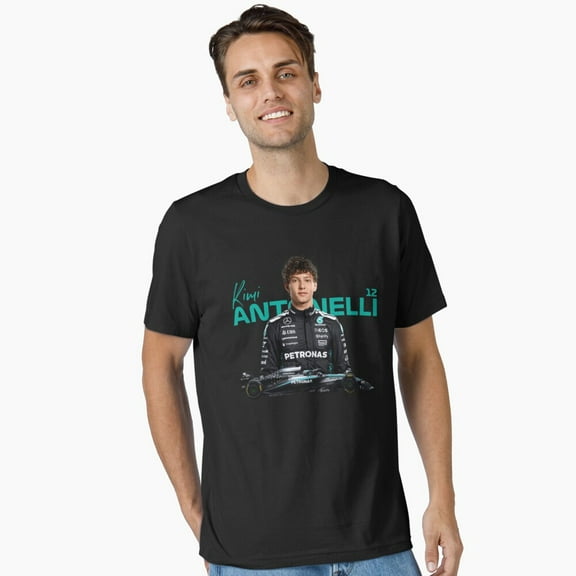 Kimi Antonelli T-Shirt, Mercedes Inspired Racing T-Shirt, Future Star of Formula Racing with Stunning Car Design