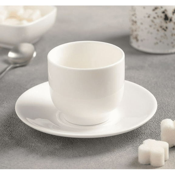 [ Set of 6 ] 5 FL OZ | 150 ML TEA CUP & SAUCER White