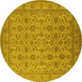 thumbnail image 1 of Ahgly Company Machine Washable Indoor Round Oriental Yellow Traditional Area Rugs, 7' Round, 1 of 4