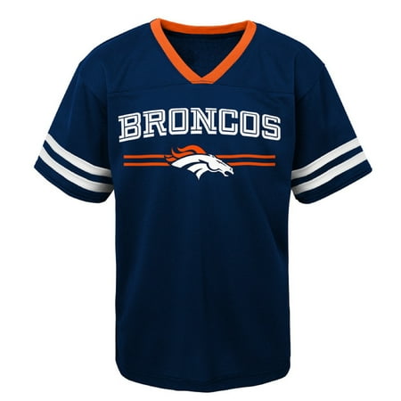 - Youth Navy Denver Broncos Mesh V-Neck T-Shirt