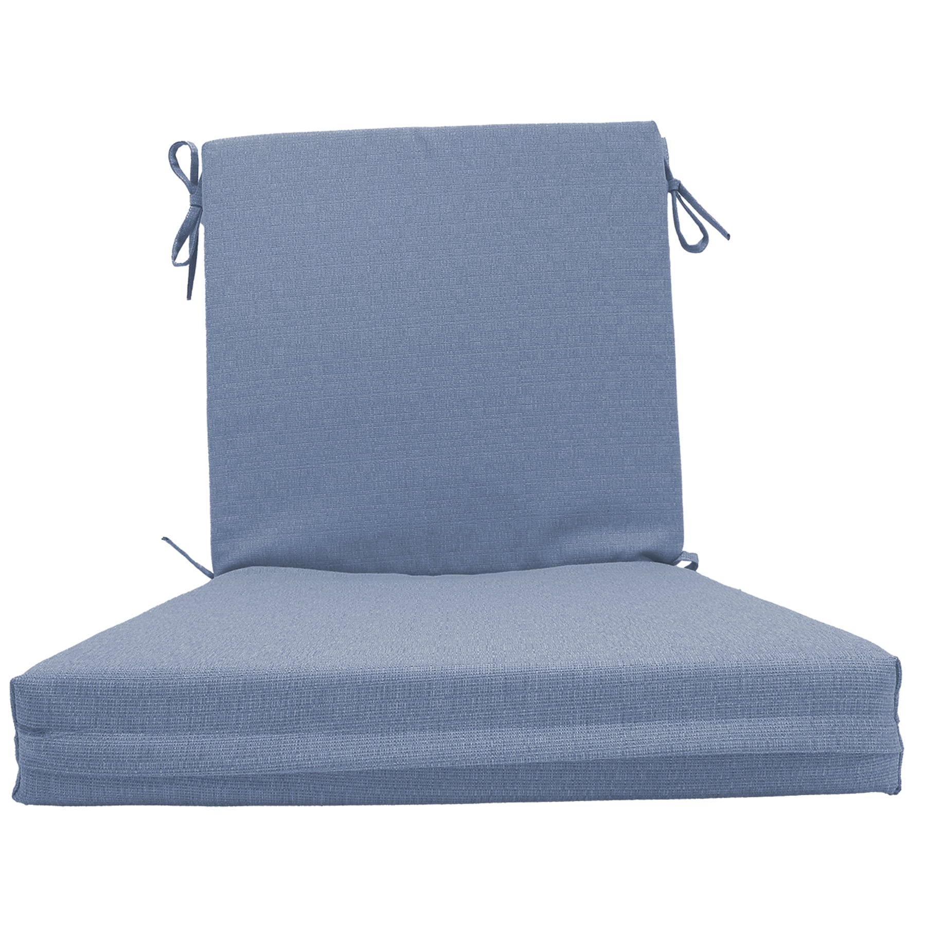 Better Homes & Gardens 44 in x 20 in Outdoor Chair Seat Cushion, 1-Piece, Light Blue