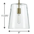 thumbnail image 2 of Clarion Collection One-Light Brushed Nickel Clear Glass Coastal Pendant Light, 2 of 2