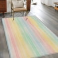 thumbnail image 2 of Colorful Striped Area Rugs 2.7'x5', Washable Small Throw Rugs for Kitchen Bedroom, Farmhouse Vertical Striped Burlap Rustic Indoor Outdoor Rug Non-Slip Low Pile Carpet Runner Reversible Floor Mats, 2 of 8