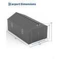 thumbnail image 3 of 12 ft x 20 ft Enclosed Metal Carport with Vertical Steel Roof, All-Weather Metal Garage Shed with Side Man Door for Sedans & SUVs, Gray Finish, 3 of 8