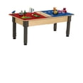 thumbnail image 3 of Time-2-Play Montessori Kids Play Table, Red & Blue Reactangular Activity Table with Trough for Toddlers Compatible with Lego Building Blocks [12”-17” Adjustable Legs], 3 of 5