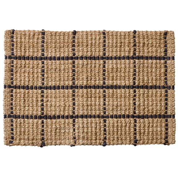 Better Homes & Gardens Jute Windowpane Doormat, Brown, 20 in x 30 in