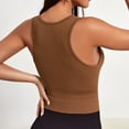 thumbnail image 4 of Xyxonk Women's Crop Tank V Neck Ribbed Crop Top Casual Summer Seamless Sleeveless 2025 Trendy Summer Clothes,Coffee S, 4 of 5