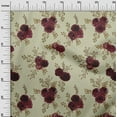 thumbnail image 2 of oneOone Cotton Poplin Beige Fabric Leaves & Rose Floral Dress Material Fabric Print Fabric By The Yard 56 Inch Wide, 2 of 4