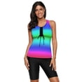 thumbnail image 4 of Maillot de Bain Tankini Racerback Bleu/rose/jaune Imprimé Ombre pour Femme, 4 of 4