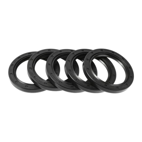 Sello de aceite universal Unique Bargains TC de doble labio con resorte de acero, anillo de sello de eje rotativo 44x60x7mm, caucho nitrilo negro de alta presión, 5 piezas