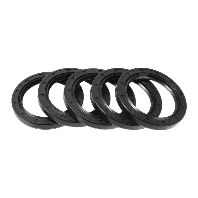 Sello de aceite universal Unique Bargains TC de doble labio con resorte de acero, anillo de sello de eje rotativo 44x60x7mm, caucho nitrilo negro de alta presión, 5 piezas