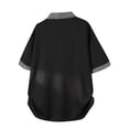 thumbnail image 4 of IWRICH Men's Plus Size Baggy Plaid Printed Polo Shirt Short Sleeve Patchwork Loose Fit T Shirts Button up Casual Trendy Tees Black XL, 4 of 4
