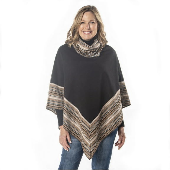 Linda Anderson Fleece Sweater Knit Cozy Coat Poncho