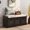 Espresso-Wood, variant on Wulawindy Rustic Storage Bench with 3 Removable Classic Rattan Basket , Entryway Bench with Removable Cushion
