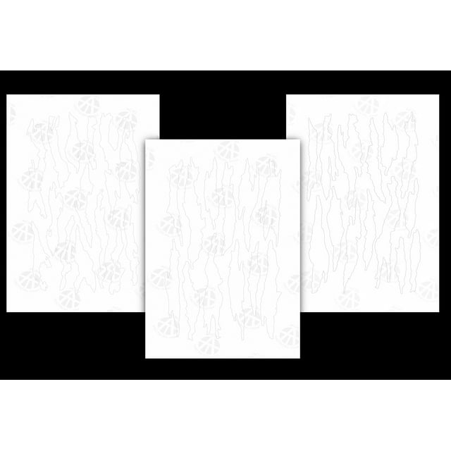 Acid Tactical® 3 Pack Camouflage EasyPeel Spray Paint Duracoat Camo Gun Stencil Torn CAMO Set