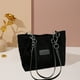thumbnail image 5 of Bolsa de terciopelo con rayas grandes de color negro, bolso de mano de lona para viajeros, bolso de hombro casual de cien, 5 of 6