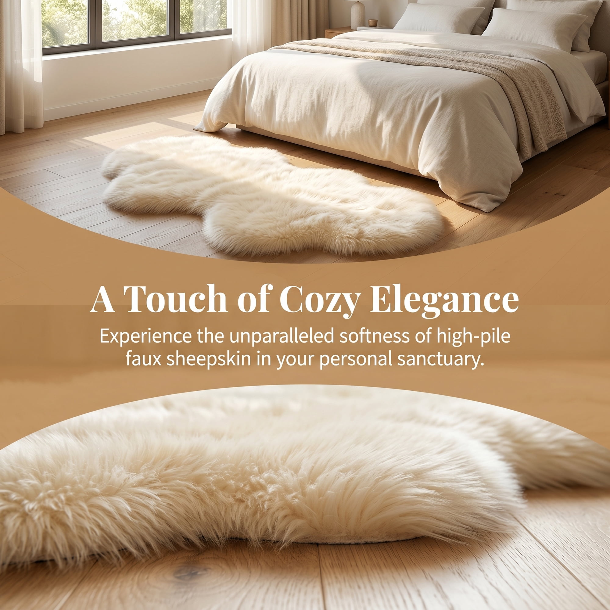 Unique Bargains Soft Fluffy Non Slip Narrow Fuzzy Shaggy Area Rug 28" x 14" Beige Yellow