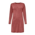 thumbnail image 6 of Muscularfit Fall Dress Waist Loose Dresses Long Sleeve Crew Neck Midi Fashion Dress Trendy, 6 of 6
