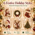 thumbnail image 7 of 3D Christmas Glass Art Cup, Christmas Cups Glass,Luxury Raised Holiday Glassware for Drinks, 3D Santa Stemless Wine Glasses, Glassware for Coffee, Tea, Juice, Milk,(Santa), 7 of 7
