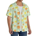 thumbnail image 2 of Sikiie Tree Palms Lemon Men's Wrinkle Free Untucked Cuban Shirt Business Casual Button Down Shirts Short Sleeve ShirtSmall, 2 of 5
