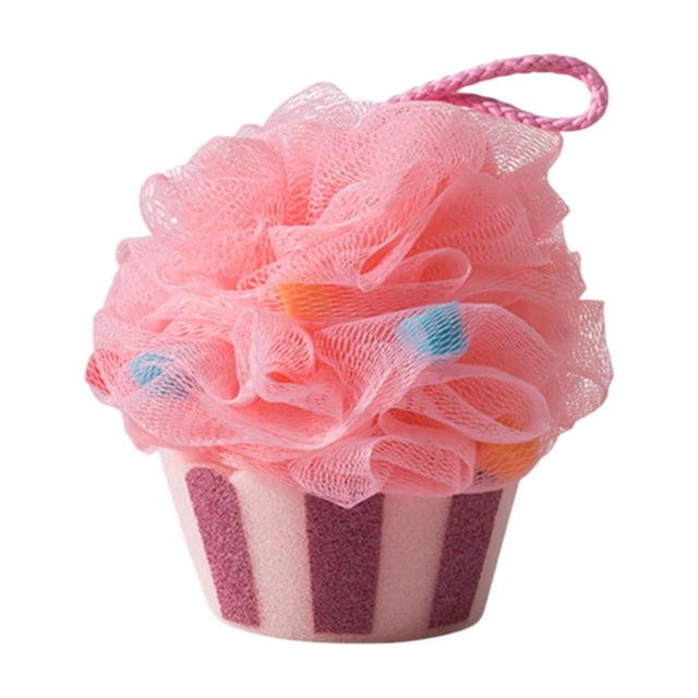 Esponja de ducha de malla de poliéster, exfoliante corporal con cordón, espuma suave, ideal para pieles sensibles, de secado rápido. Accesorio de ducha para mujeres y hombres. Uso doméstico en el