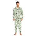 thumbnail image 3 of FORMRS Onesies Pajama for Adults Unisex Hoodie Winter Jumpsuit One Piece Sleepwear, Sizes S-2XL, Green Triangles Pattern, 3 of 7