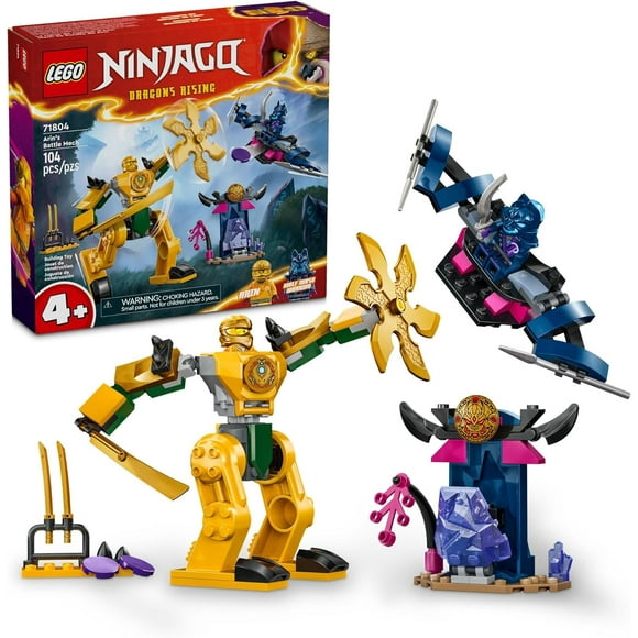 TRAHOO-NINJAGO Arin’s Battle Mech, Ninja Toy Set for Kids with Arin Ninja Minifigure and Katana Sword Accessory, Gift Idea for Boys and Girls Aged 4 Years Old and Up, 71804