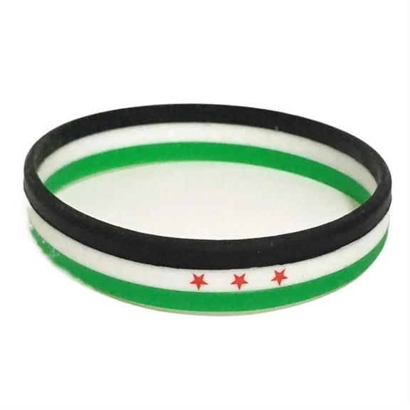 1PCS Syria Flag Silicone Rubber Bracelets Sports Wrist Band Bangle for Women Men Gift for Lover