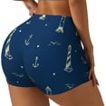 thumbnail image 2 of Fotbe Lighthouses and Anchors Seamless Shorts, Womens Workout Shorts High Waist Stretch Booty Short for Gym/Yoga/Running/Biking-Small, 2 of 9
