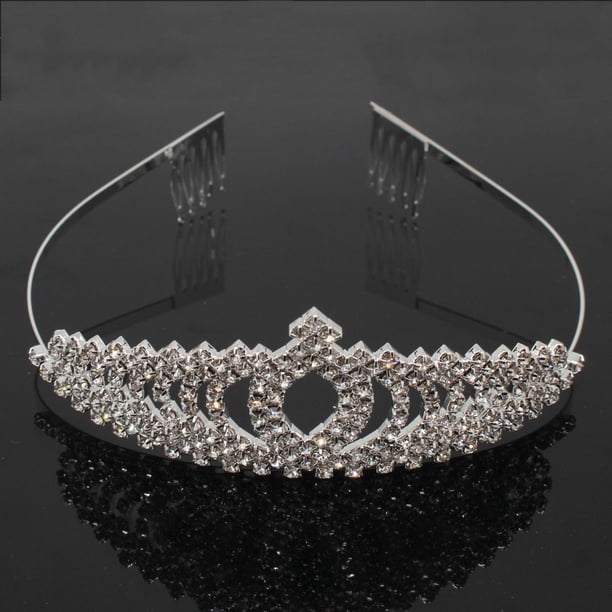 Corona de princesa opcional de oro y plata, banquete de boda, gran corona de diamantes de imitación, accesorios de boda
