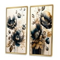 thumbnail image 3 of Designart "Poppy Flowers in Navy Blue and Gold I" Poppy Framed Wall Art Set Of 2 - Blue Floral Framed Canvas Set For Living Room Decor, 3 of 7