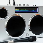 GPO Retro Manhattan Stereo Bluetooth Portable Speaker, Silver