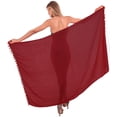 thumbnail image 5 of HAPPY BAY Women's Beachwear Summer Beach Bikini Wraps Sarong Cover up Wrap Skirt Swimsuit Swimwear Coverups Swim Cover ups for Women One Size Red, Plain, 5 of 5