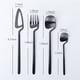 thumbnail image 4 of Vajilla de Acero Inoxidable, Cuchillo, Tenedor, Cuchara, Juego de Vajilla, Juego de Fiesta (Negro, 16 Piezas), 4 of 9