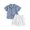 Blue, variant on Bmisegm Boys Outfits Short Sleeve Summer Casual Gentleman Tops Beach Holiday Solid Shirts And Shorts for Toddler Kids Two Piece Short Set WH1,12-18 Months